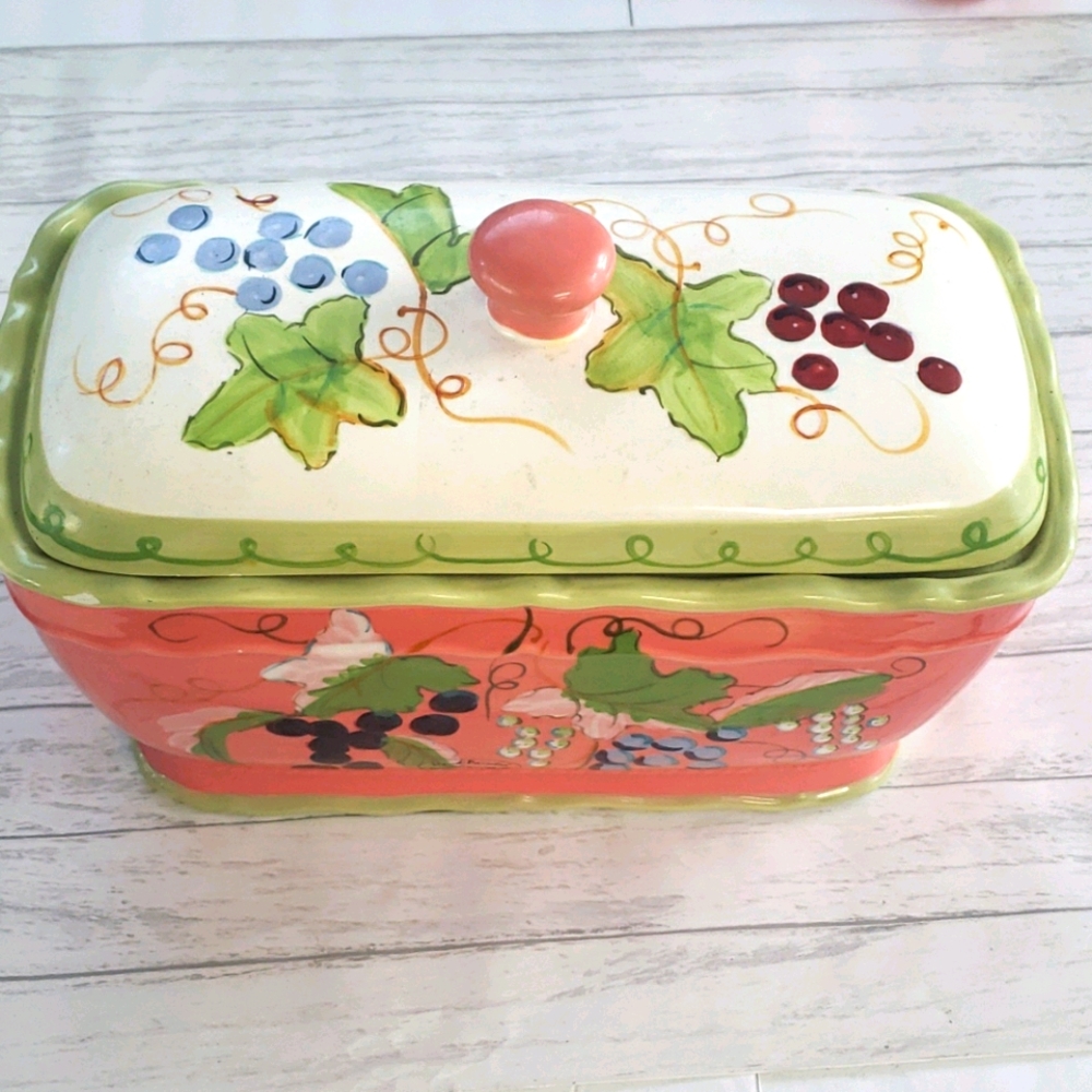 CASA VERO Hand painted Ceramics= Grape Motif